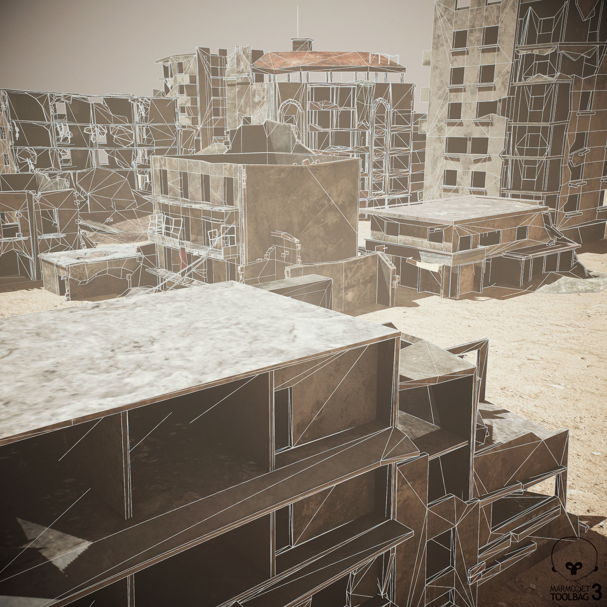 Ruined Houses Low-poly 3D model Pack Low-poly 3D model_17