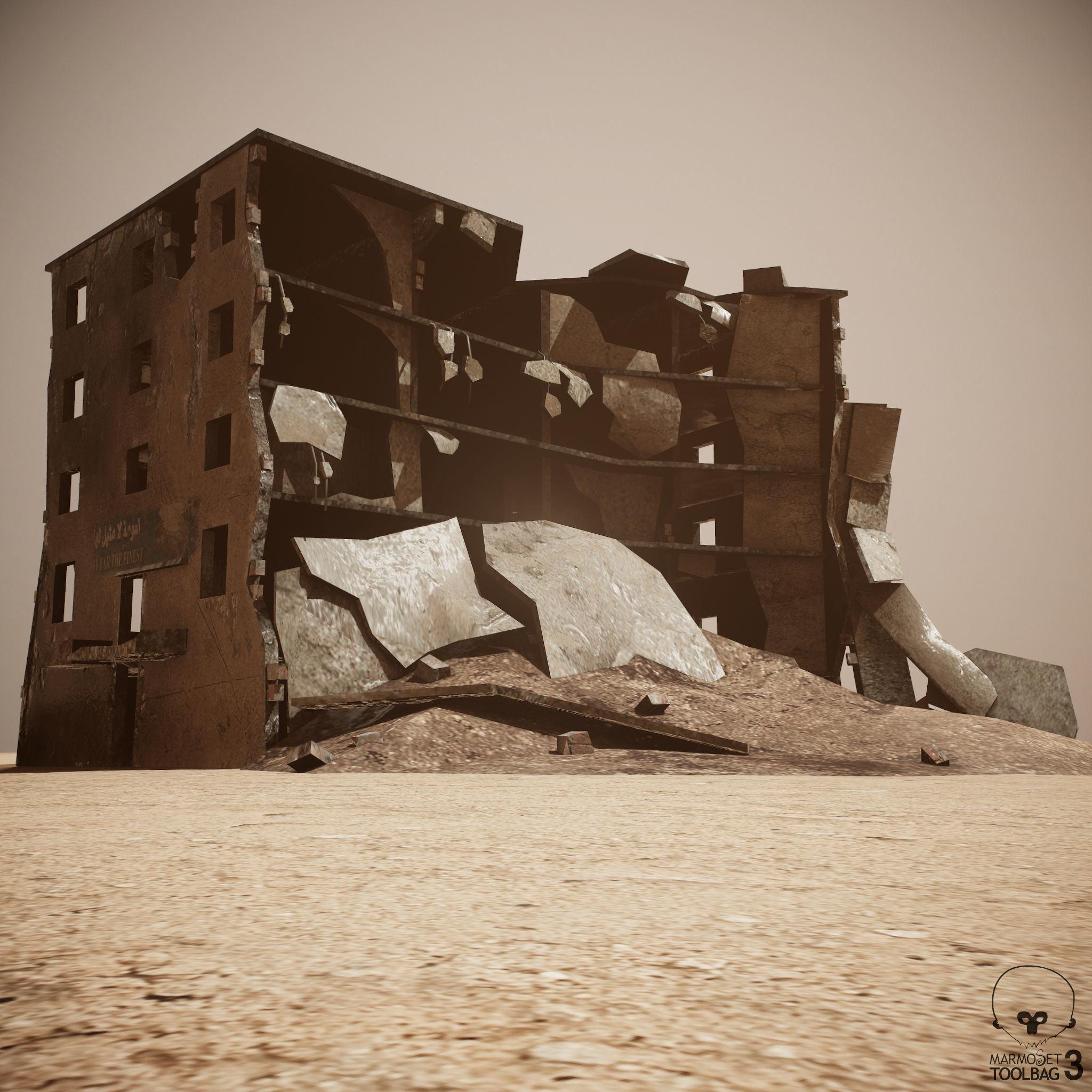 Ruined Houses Low-poly 3D model Pack Low-poly 3D model_4