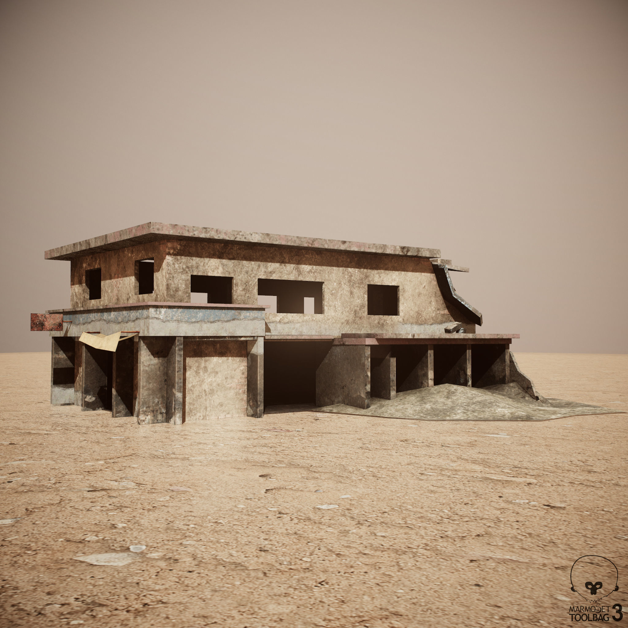 Ruined Houses Low-poly 3D model Pack Low-poly 3D model_6