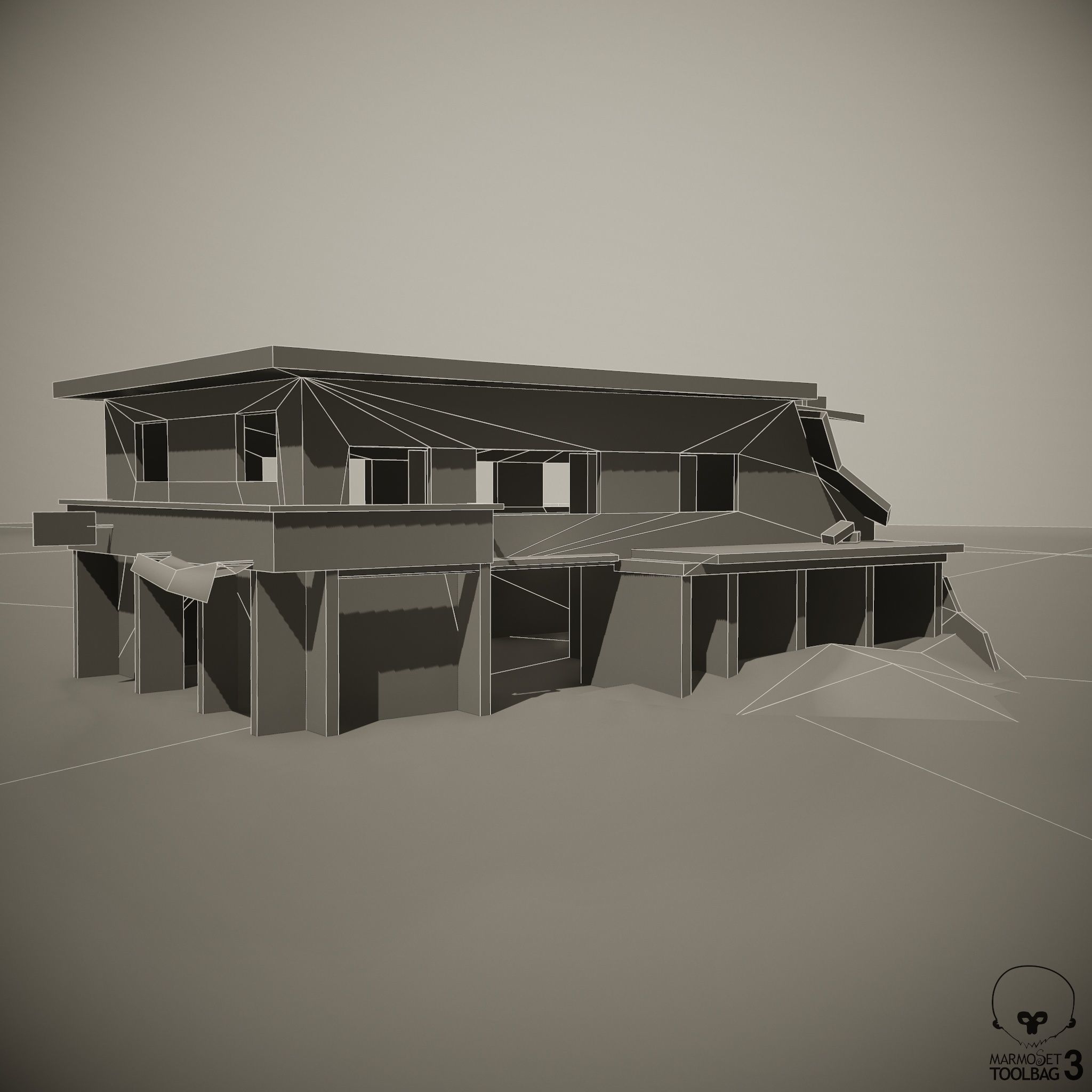 Ruined Houses Low-poly 3D model Pack Low-poly 3D model_15