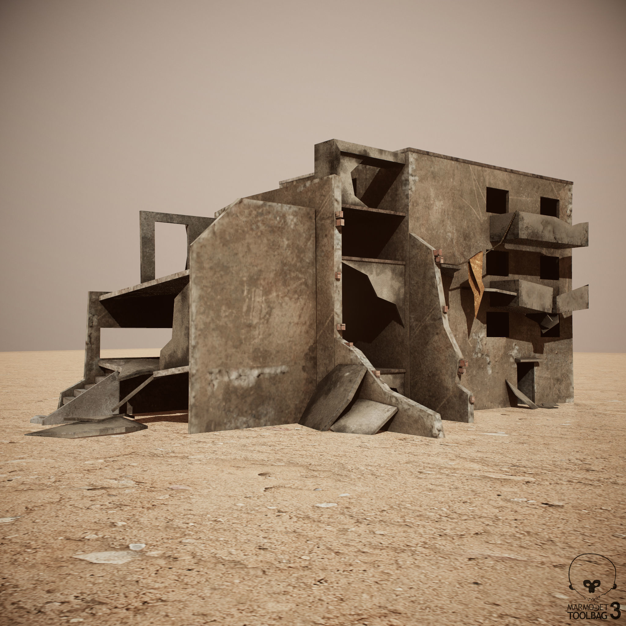 Ruined Houses Low-poly 3D model Pack Low-poly 3D model_5