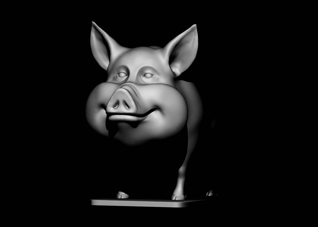 cute Pig 3d print model 3D print model_3