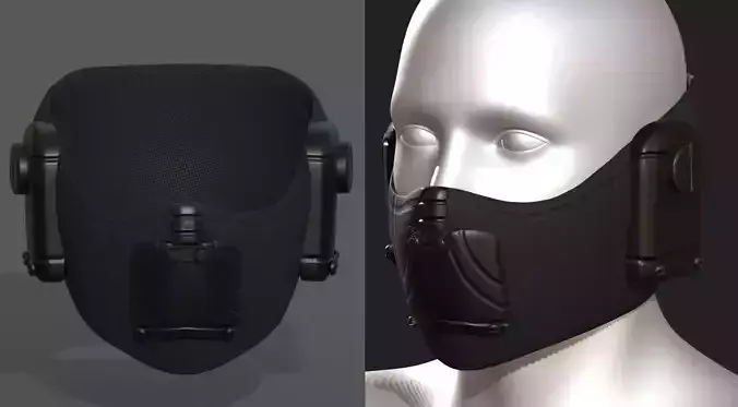 Gas mask helmet protection scifi military futuristic Low-poly 3D model