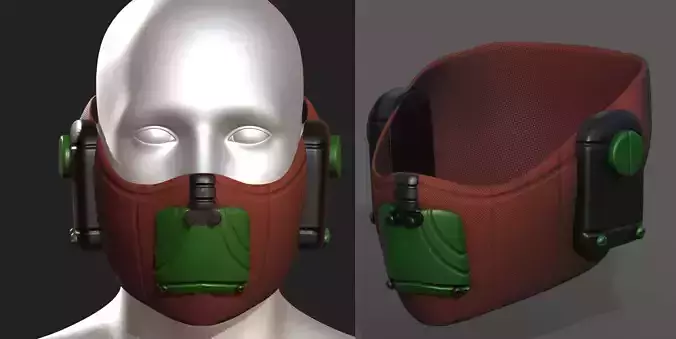 Gas mask respirator scifi futuristic 3d 