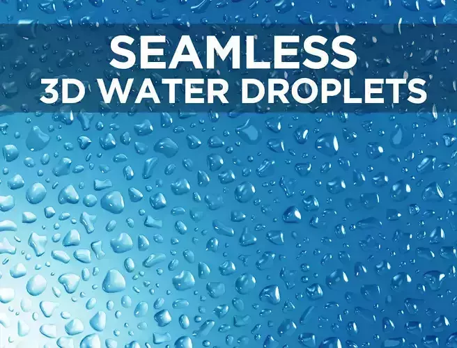 Liquid droplets bundle - Seamless patch of water drops 3D model