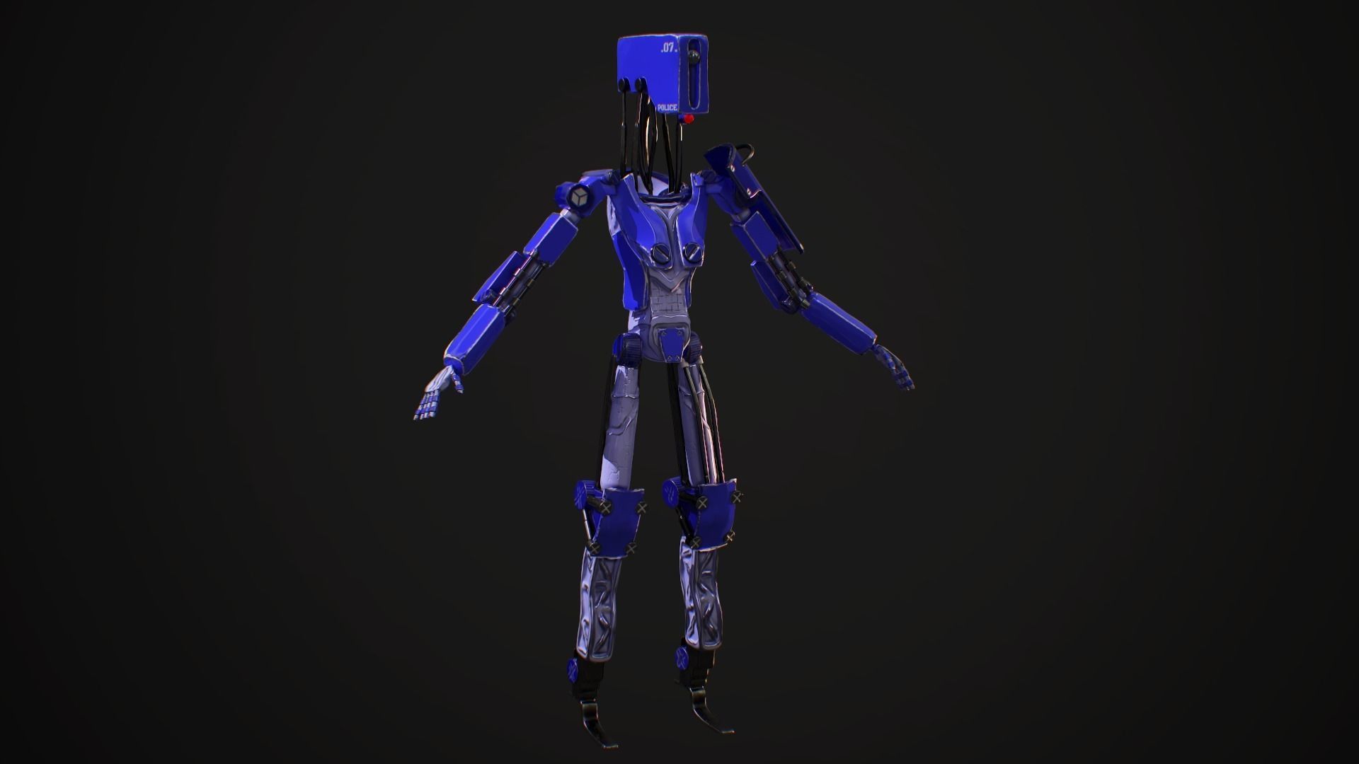 Sci-fi Robot Combat Low-poly 3D model_7