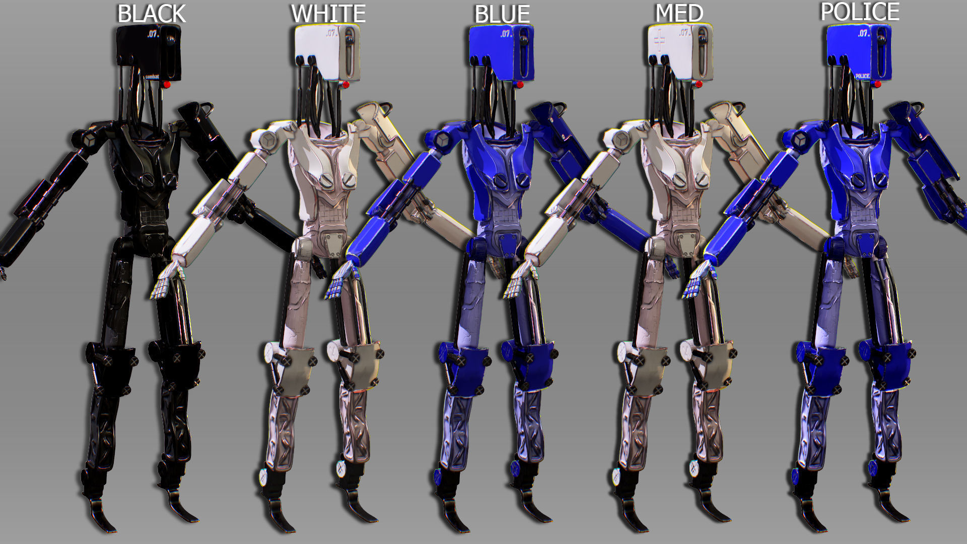 Sci-fi Robot Combat Low-poly 3D model_8