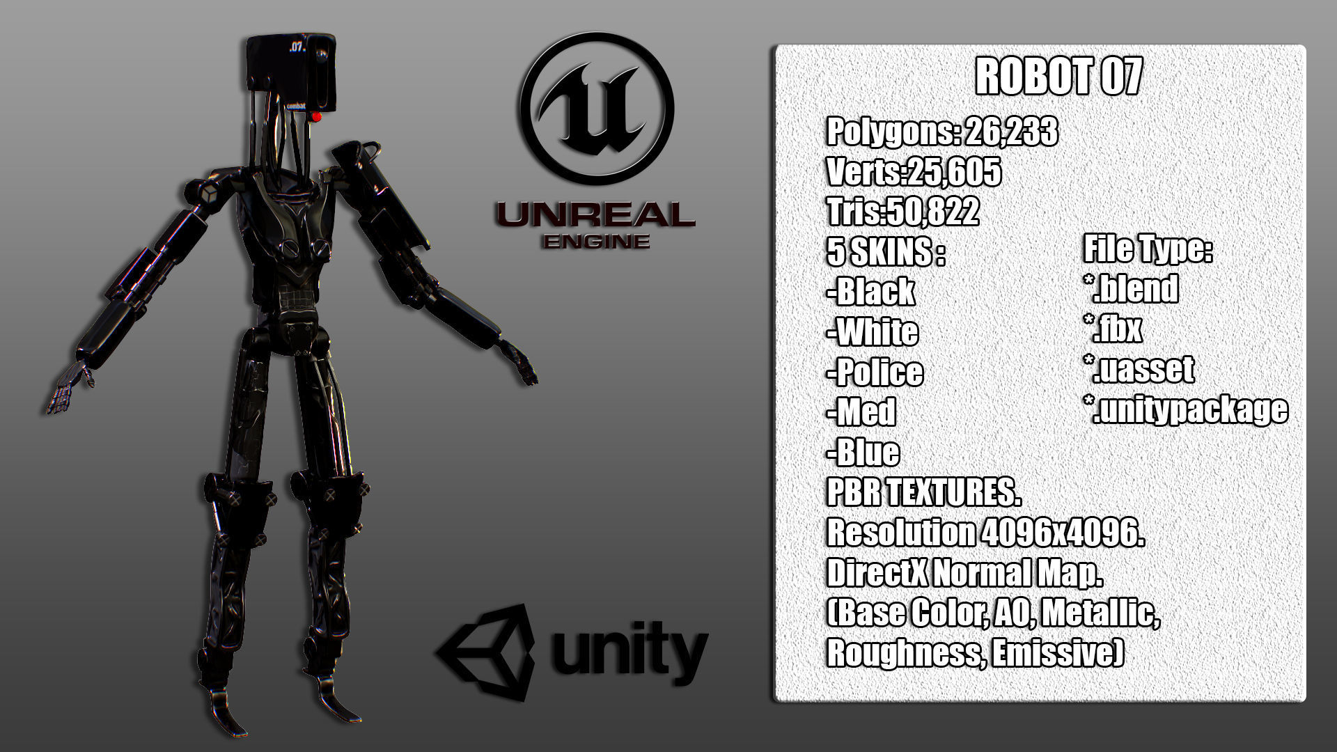 Sci-fi Robot Combat Low-poly 3D model_3