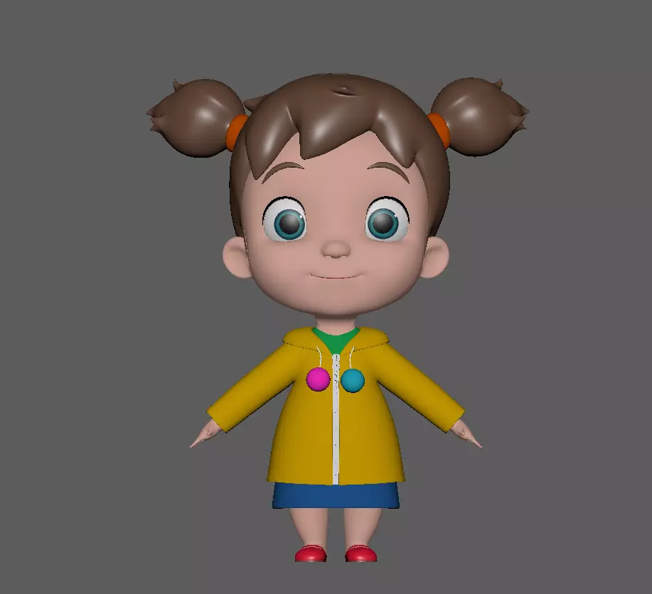 Cartoon Baby Girl 3D model