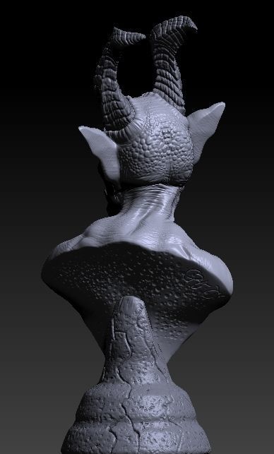 Demon bust 3D print model_5