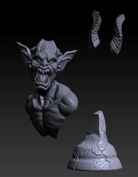 Demon bust 3D print model_8