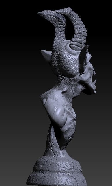 Demon bust 3D print model_4