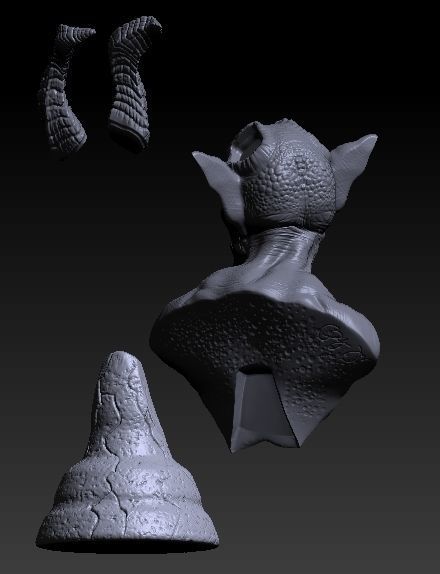 Demon bust 3D print model_9