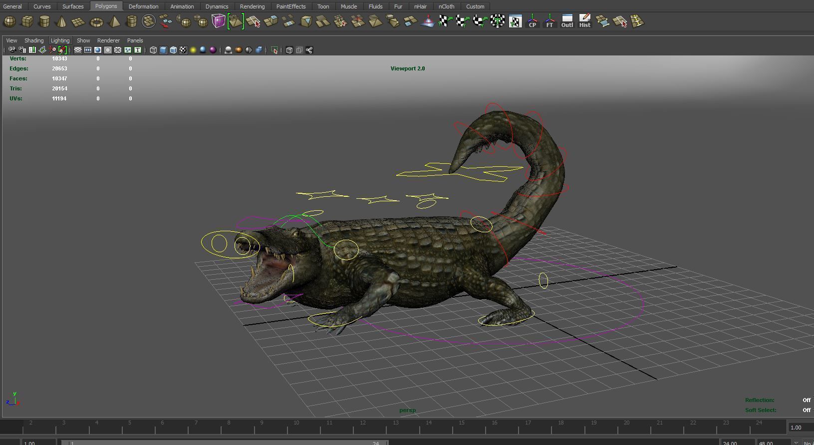 Crocodile Rigged 3D Models game ready Low-poly 3D model_23