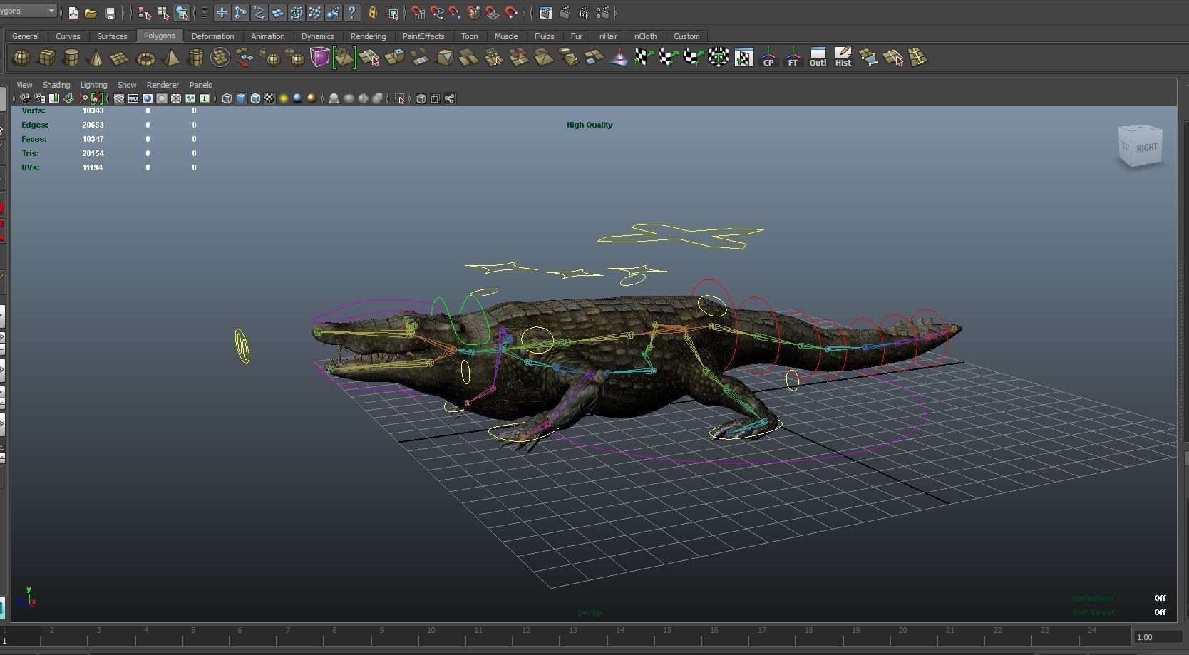 Crocodile Rigged 3D Models game ready Low-poly 3D model_22