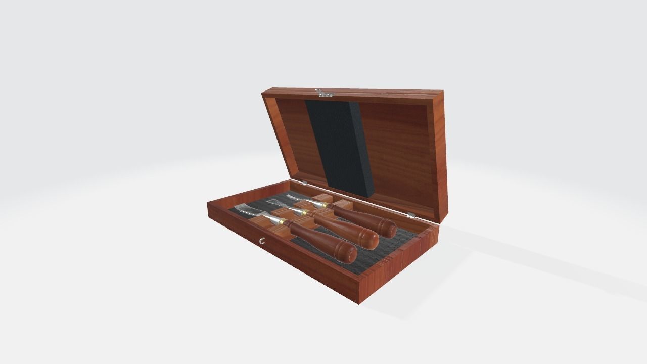 Chisels Box 3D model Low-poly 3D model_2