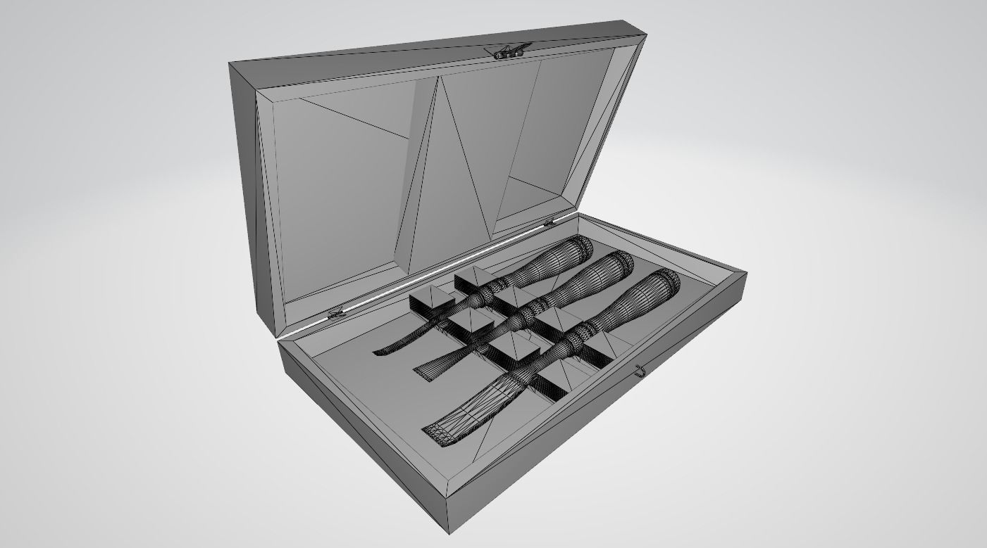 Chisels Box 3D model Low-poly 3D model_7