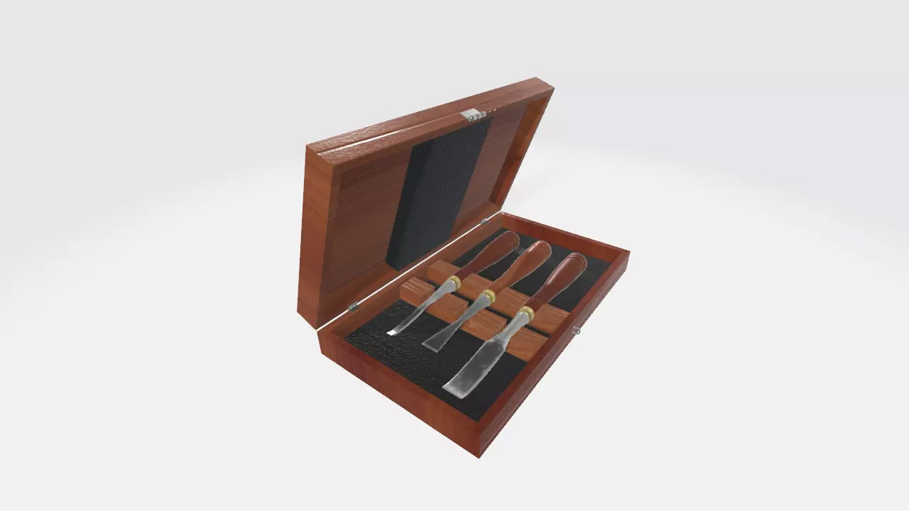 Chisels Box 3D model Low-poly 3D model_0