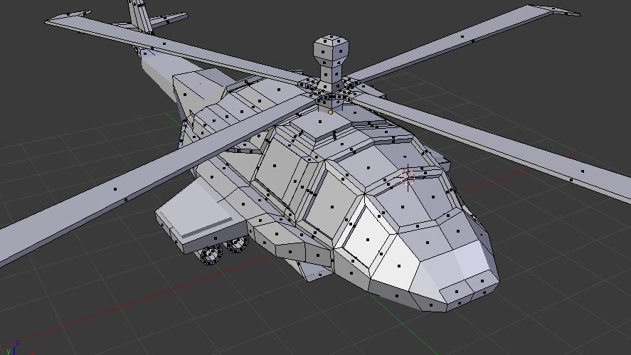 Low Poly Helicopter Low-poly 3D model_4