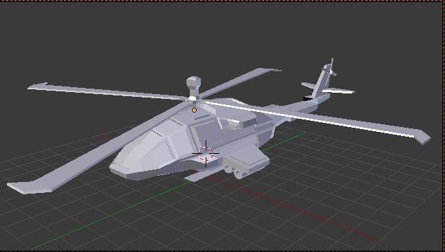 Low Poly Helicopter Low-poly 3D model_5