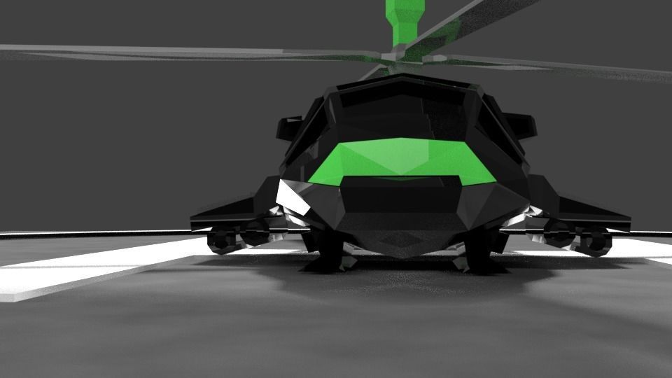 Low Poly Helicopter Low-poly 3D model_2