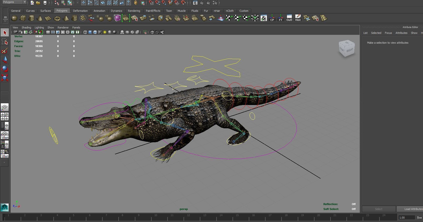 3D Low poly Wild Crocodile Rigged  Low-poly 3D model_20