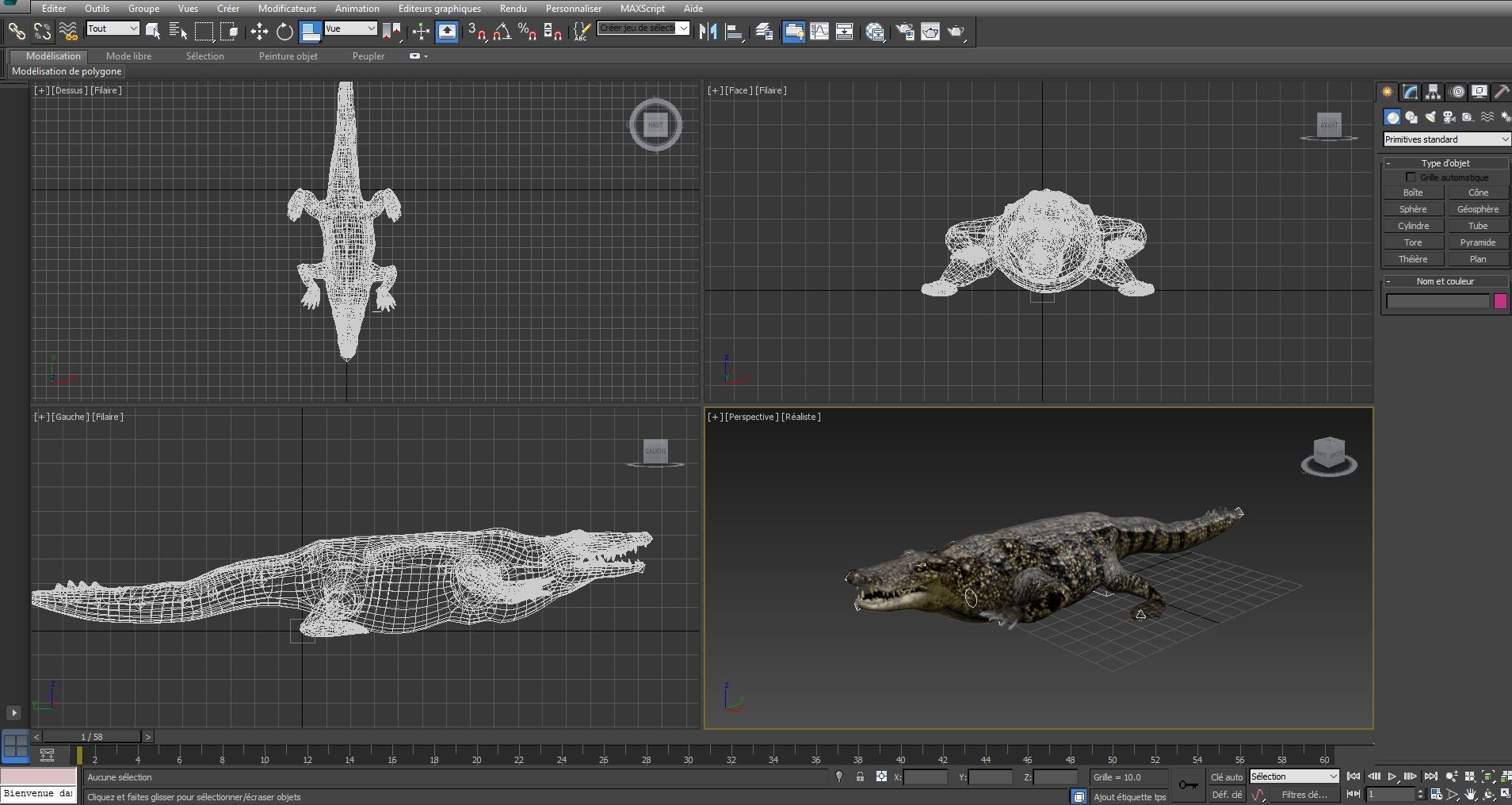 3D Low poly Wild Crocodile Rigged  Low-poly 3D model_22
