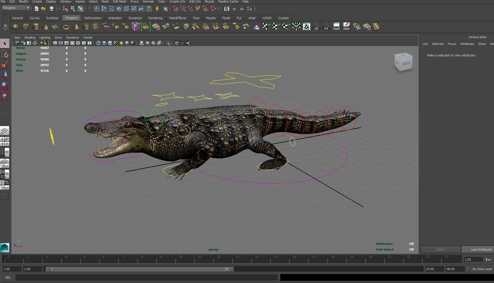 3D Low poly Wild Crocodile Rigged  Low-poly 3D model_19