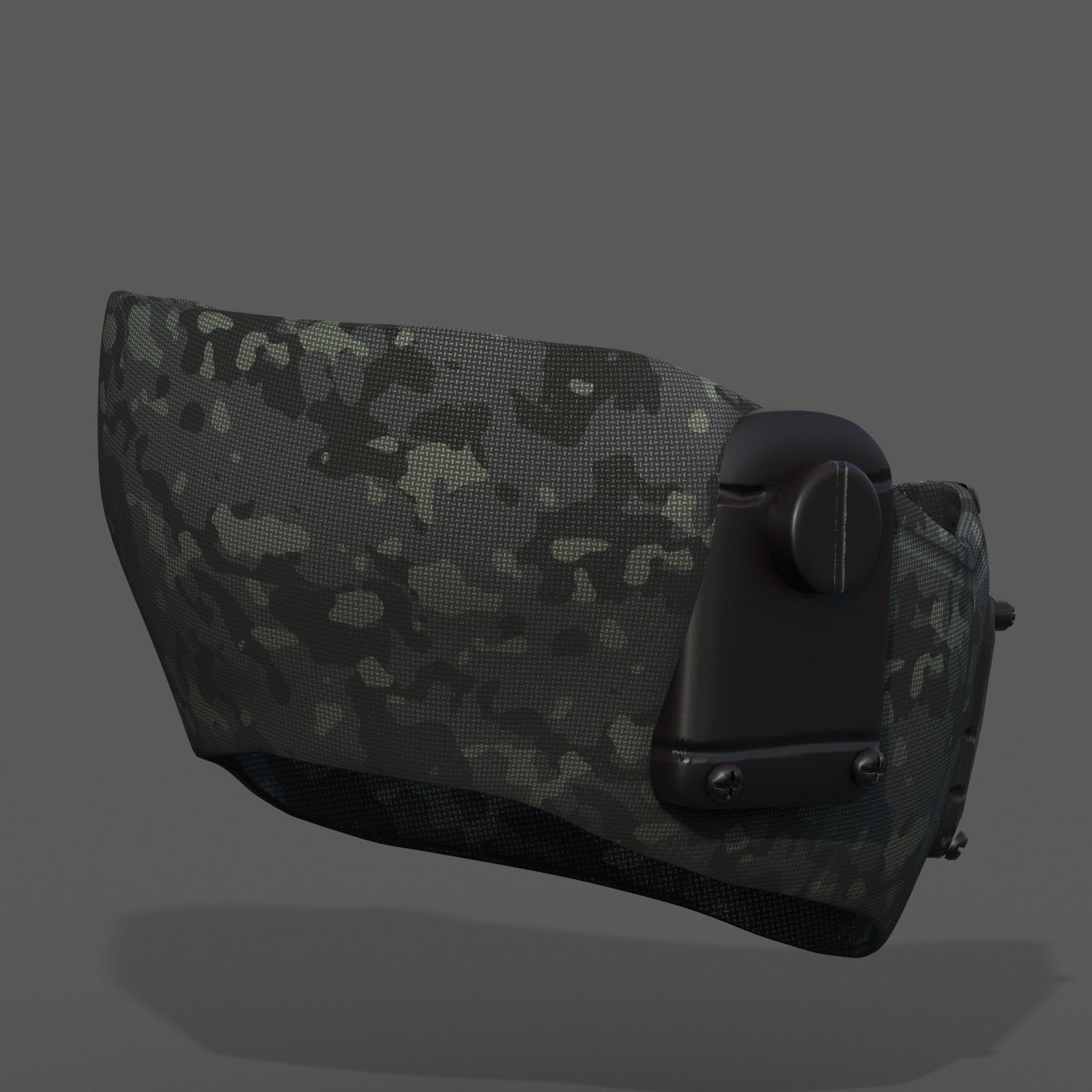 Gas mask respirator scifi futuristic  Low-poly 3D model_4