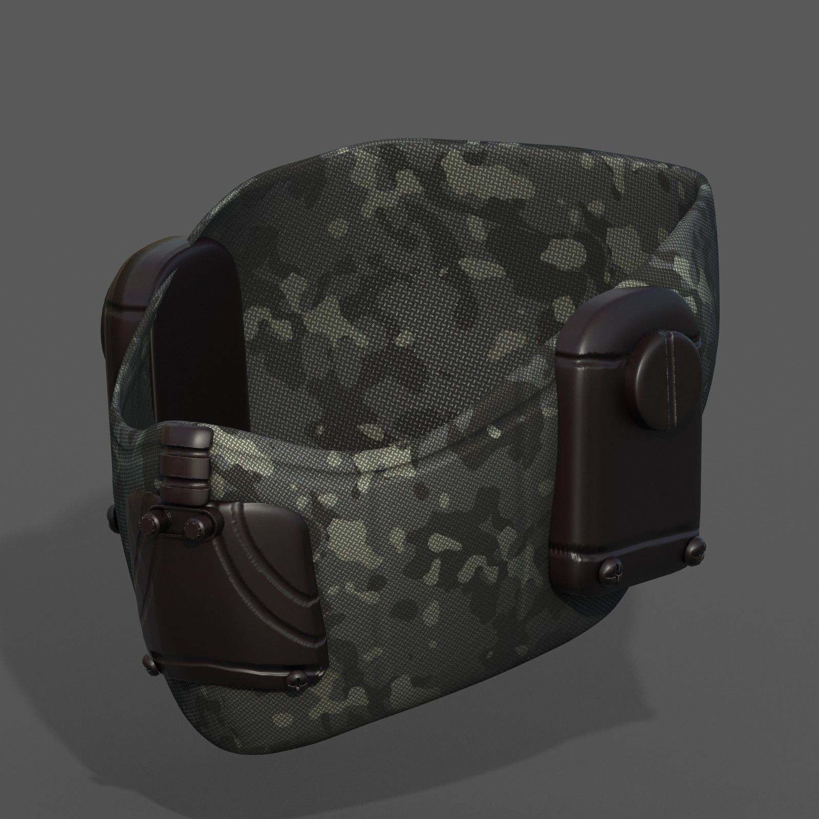 Gas mask respirator scifi futuristic  Low-poly 3D model_5