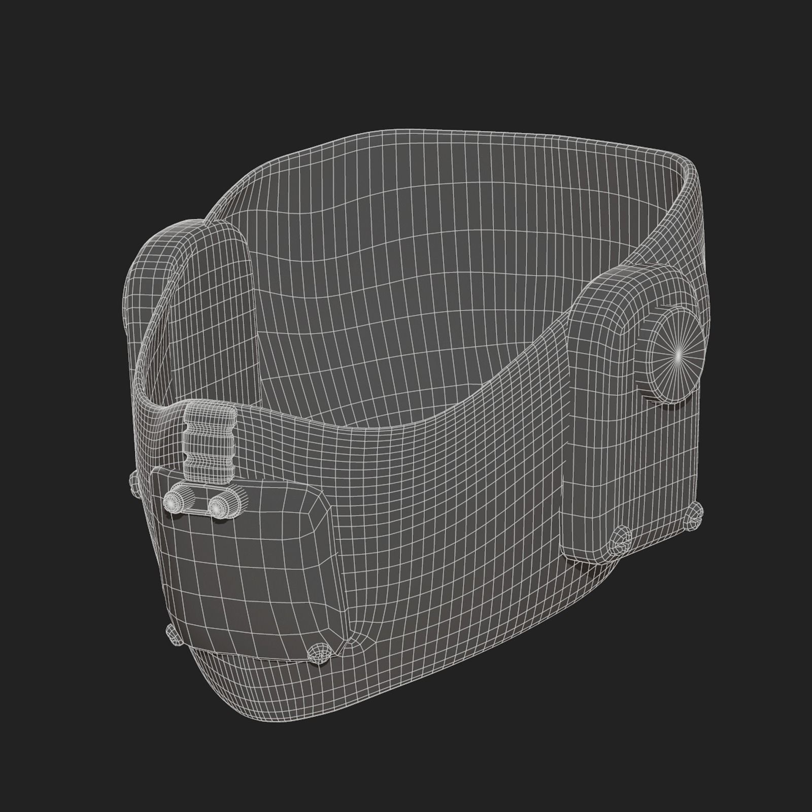 Gas mask respirator scifi futuristic  Low-poly 3D model_12