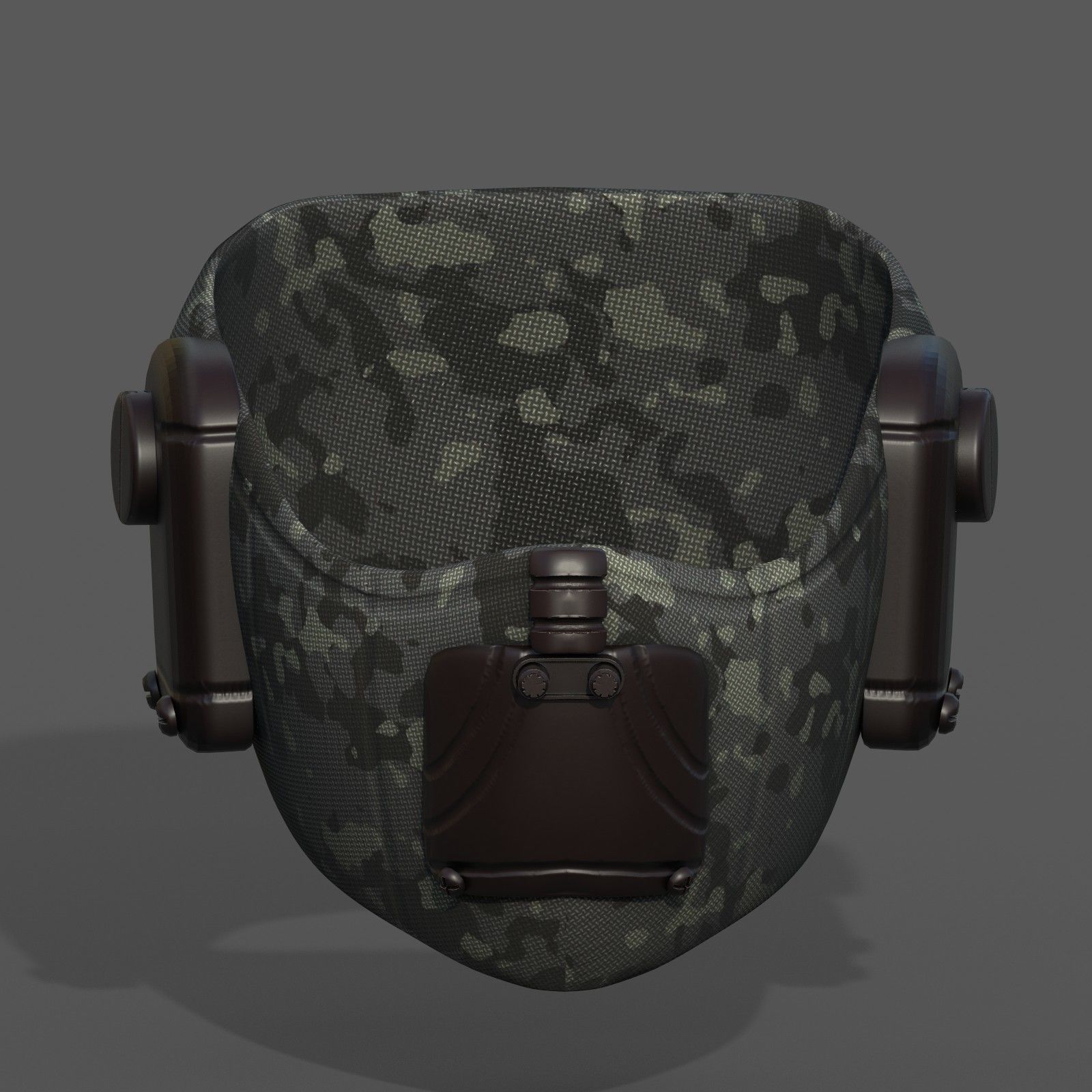 Gas mask respirator scifi futuristic  Low-poly 3D model_7