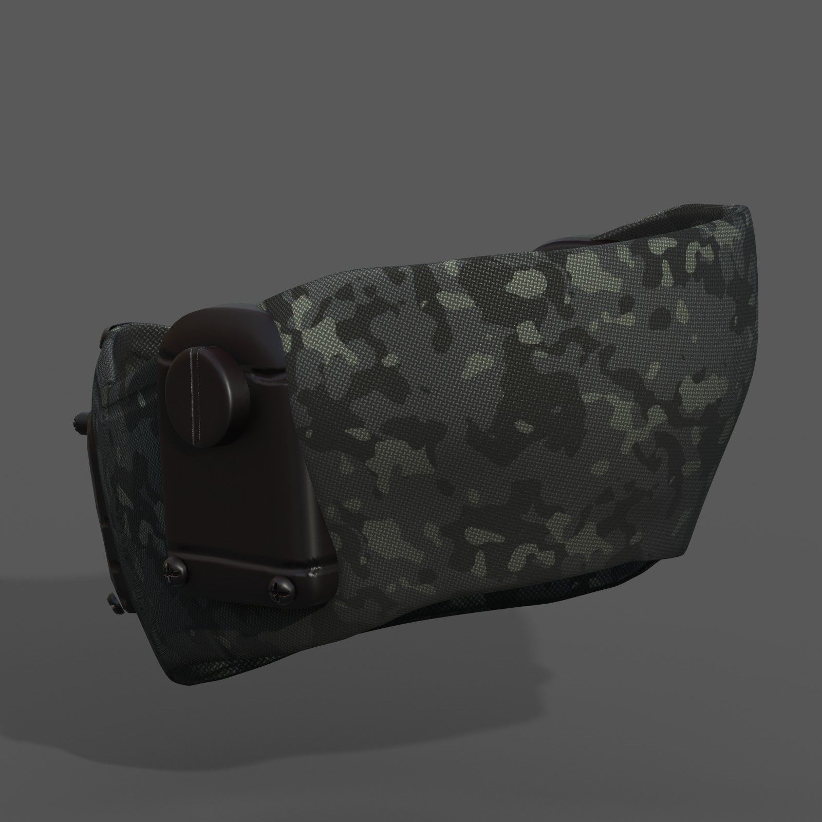 Gas mask respirator scifi futuristic  Low-poly 3D model_10