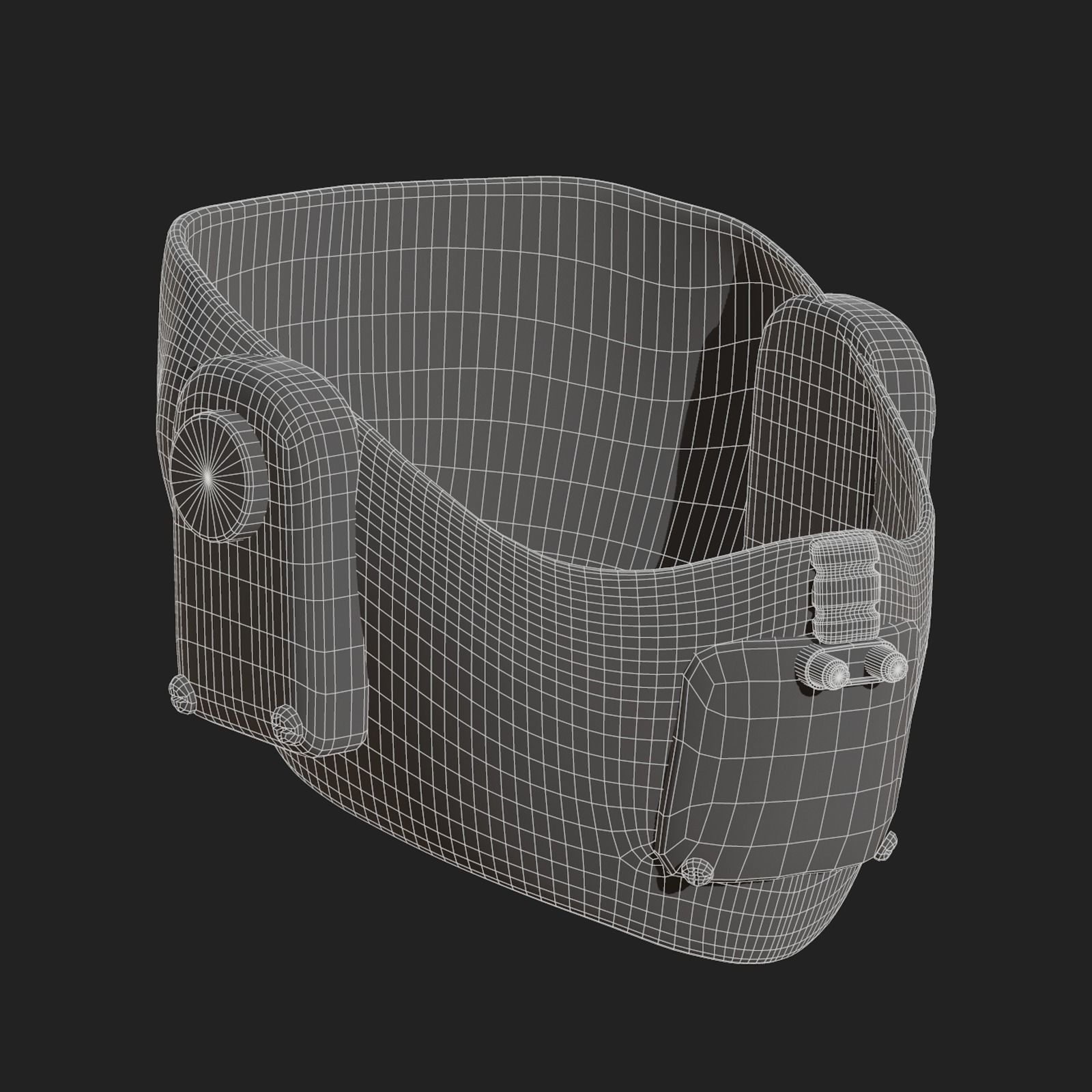 Gas mask respirator scifi futuristic  Low-poly 3D model_11