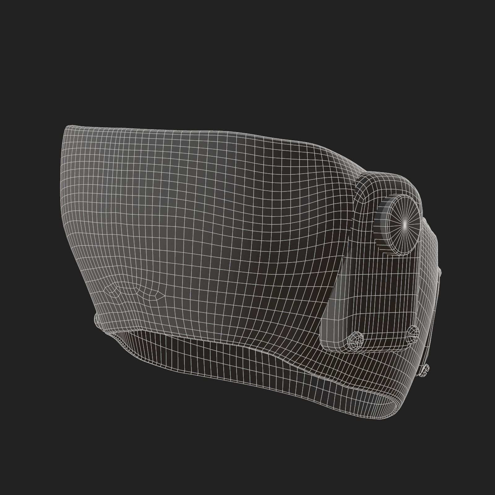 Gas mask respirator scifi futuristic  Low-poly 3D model_13