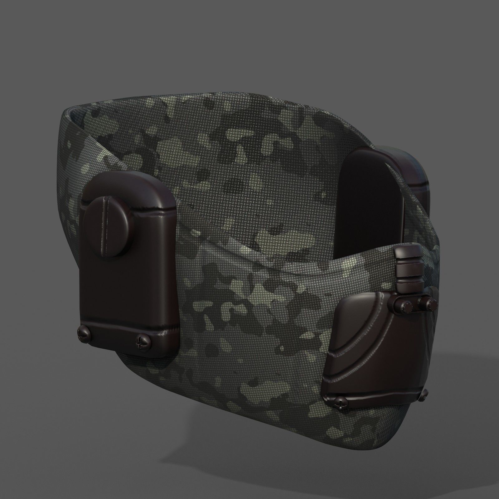 Gas mask respirator scifi futuristic  Low-poly 3D model_8