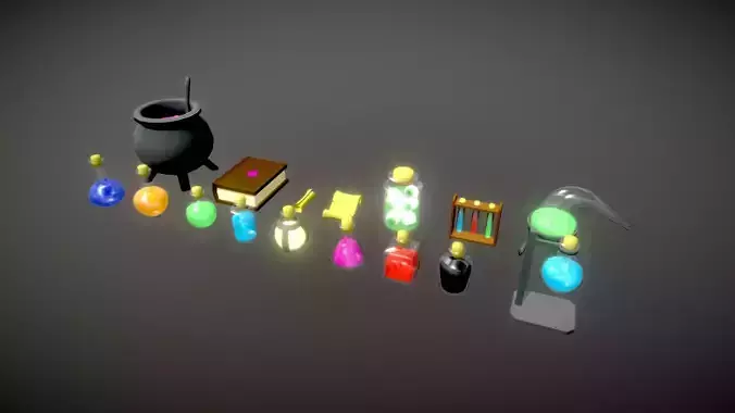 Potion assets Low-poly 3D model