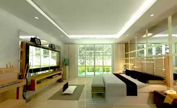Interior model of a modern bedroom