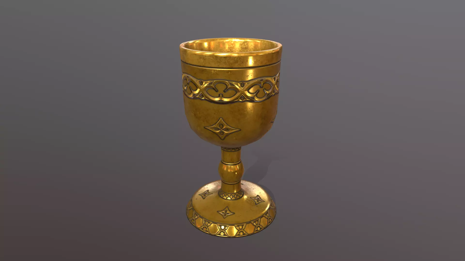 Golden Goblet 3D model_0