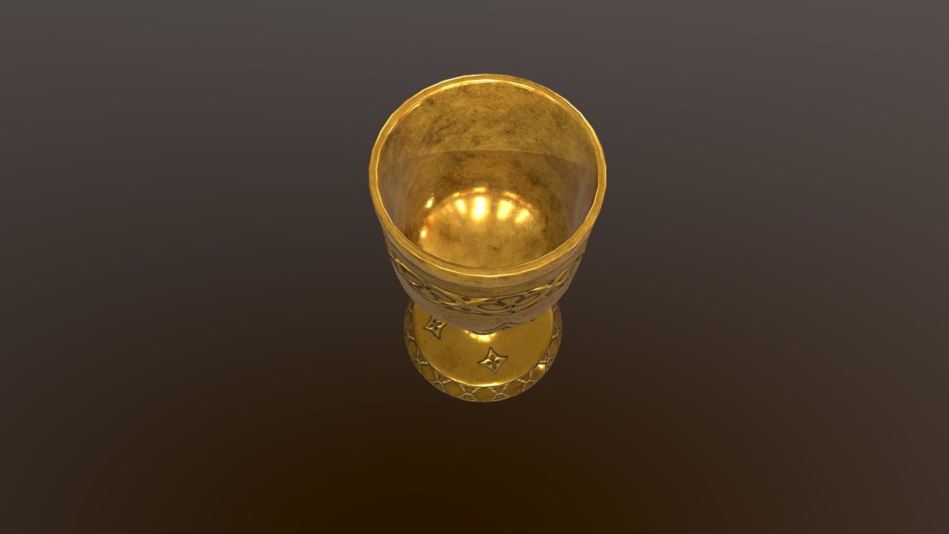Golden Goblet 3D model_2