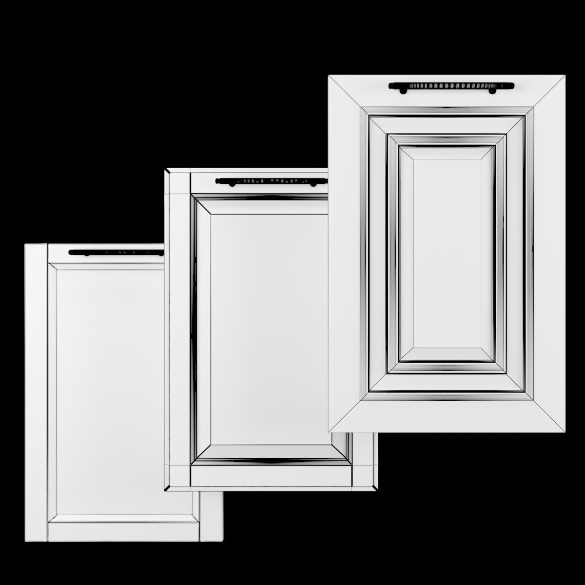 Cabinet Doors Set 3D model_1