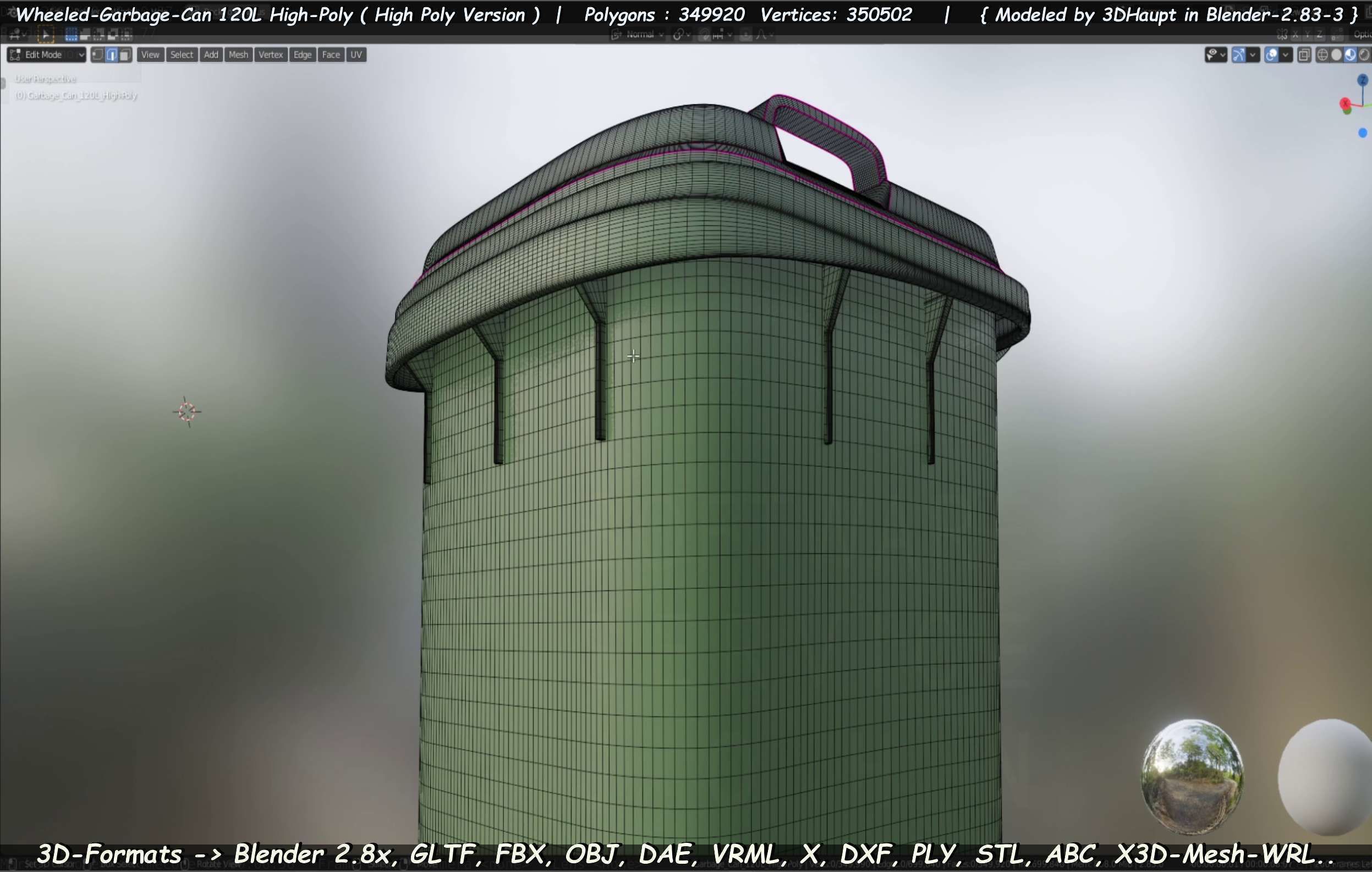 Wheeled-Garbage-Can 120L High-Poly 3D model_94