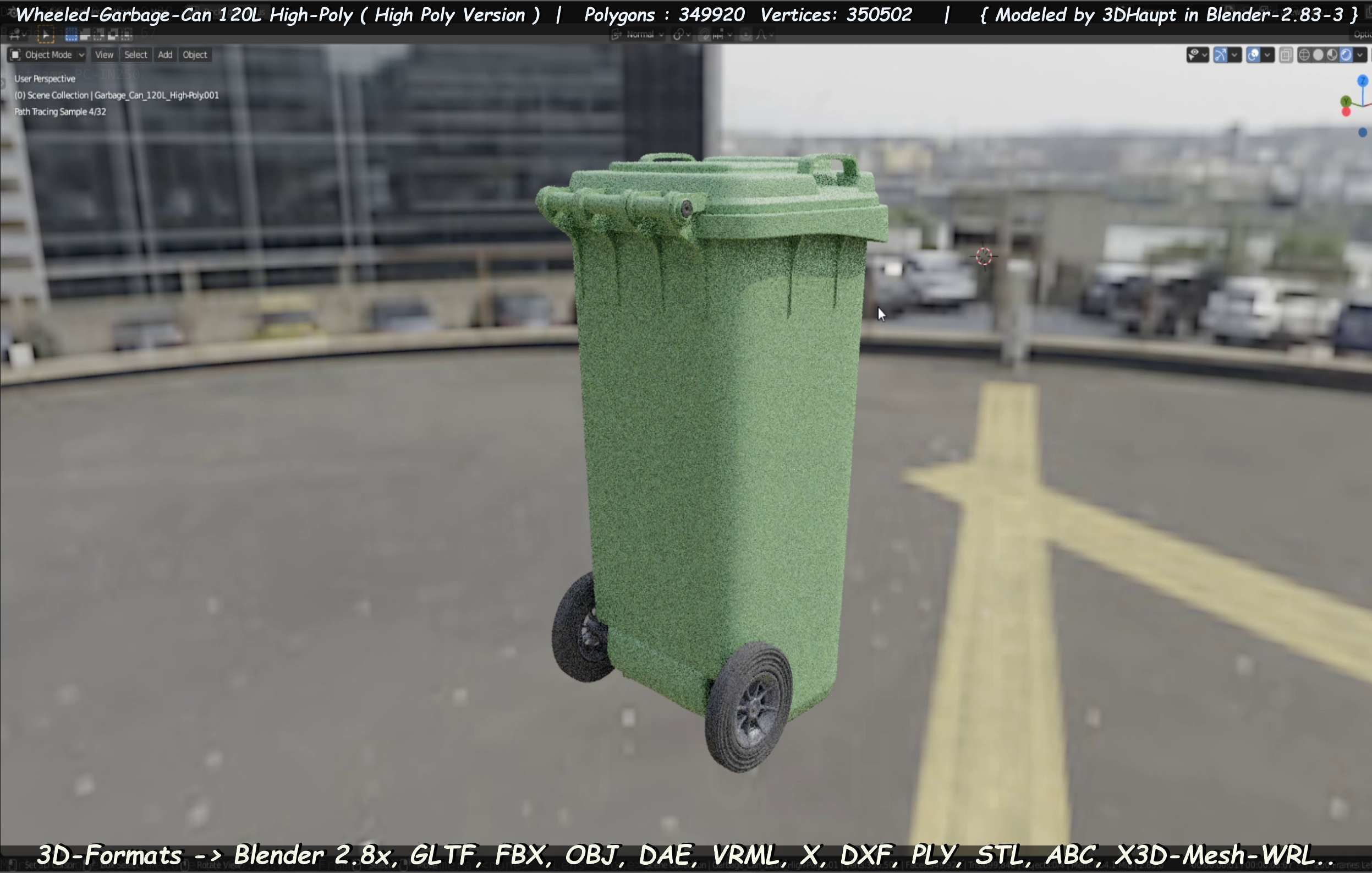 Wheeled-Garbage-Can 120L High-Poly 3D model_18