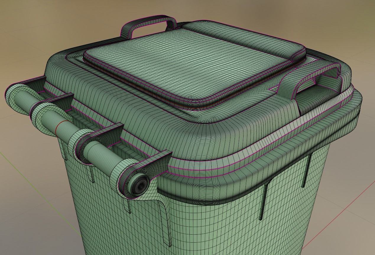 Wheeled-Garbage-Can 120L High-Poly 3D model_7