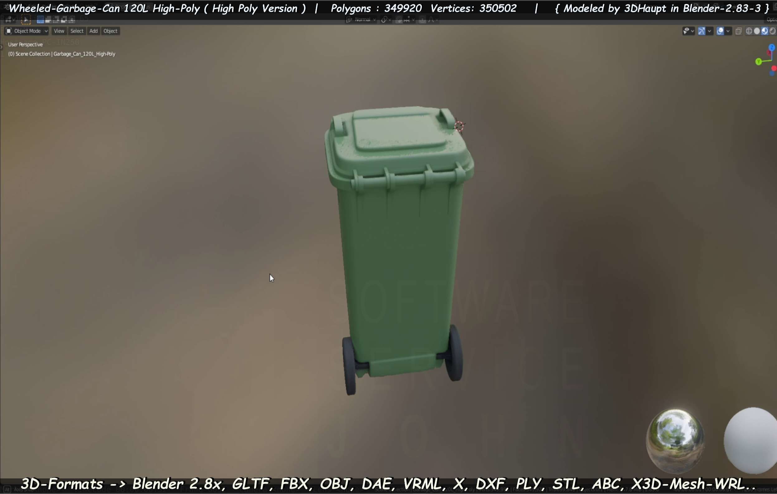 Wheeled-Garbage-Can 120L High-Poly 3D model_34