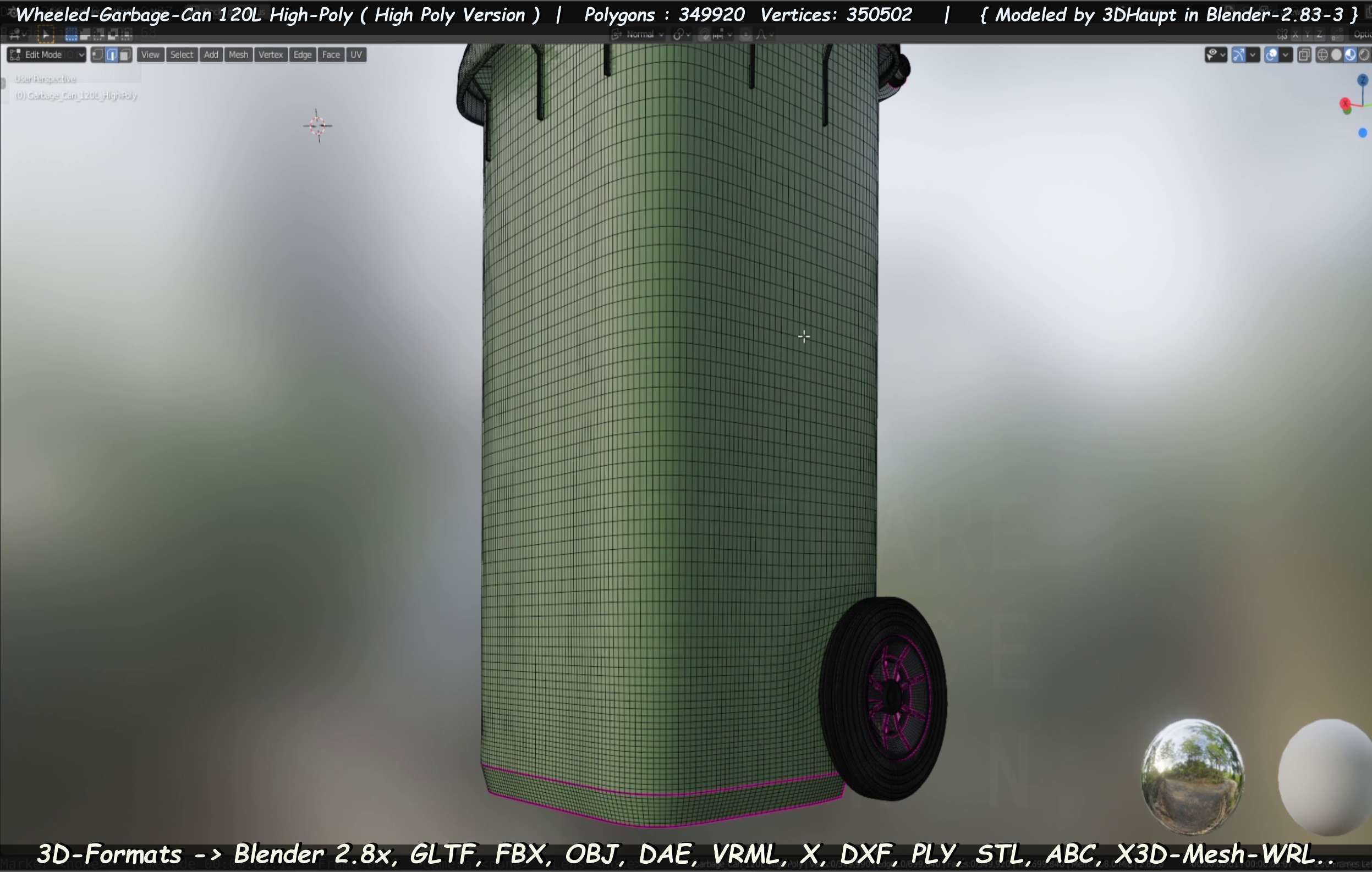 Wheeled-Garbage-Can 120L High-Poly 3D model_49