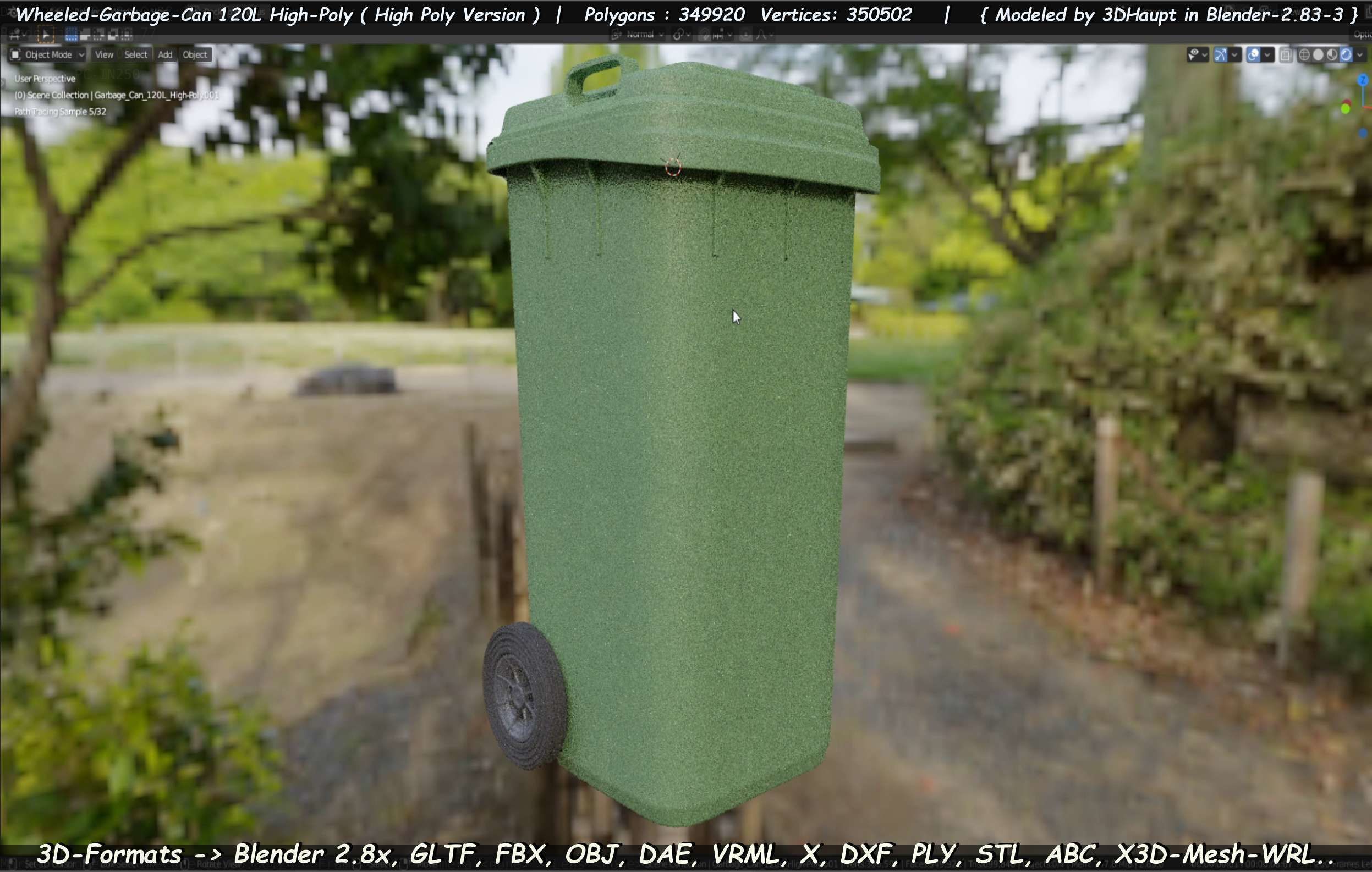 Wheeled-Garbage-Can 120L High-Poly 3D model_19