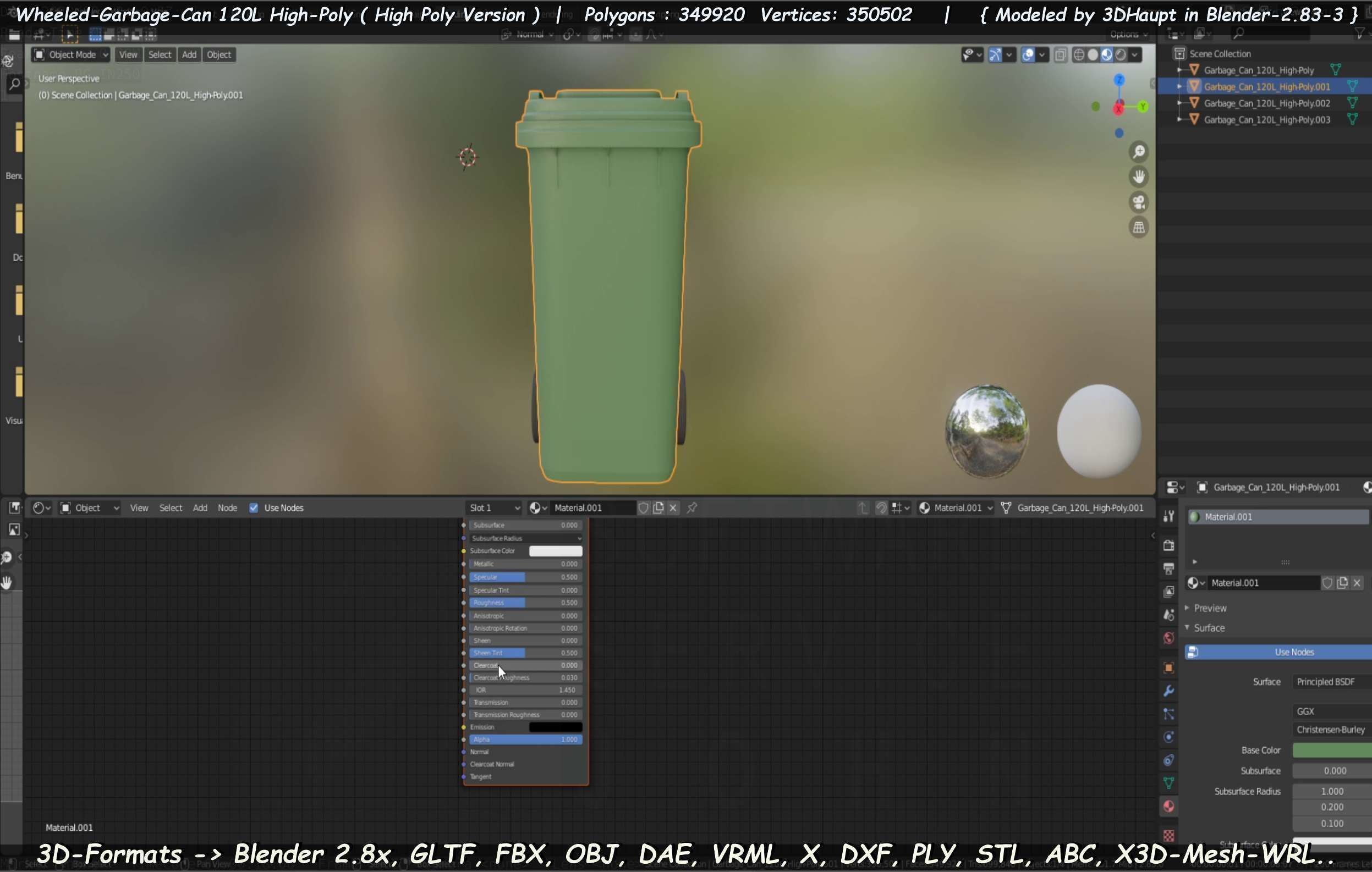 Wheeled-Garbage-Can 120L High-Poly 3D model_99