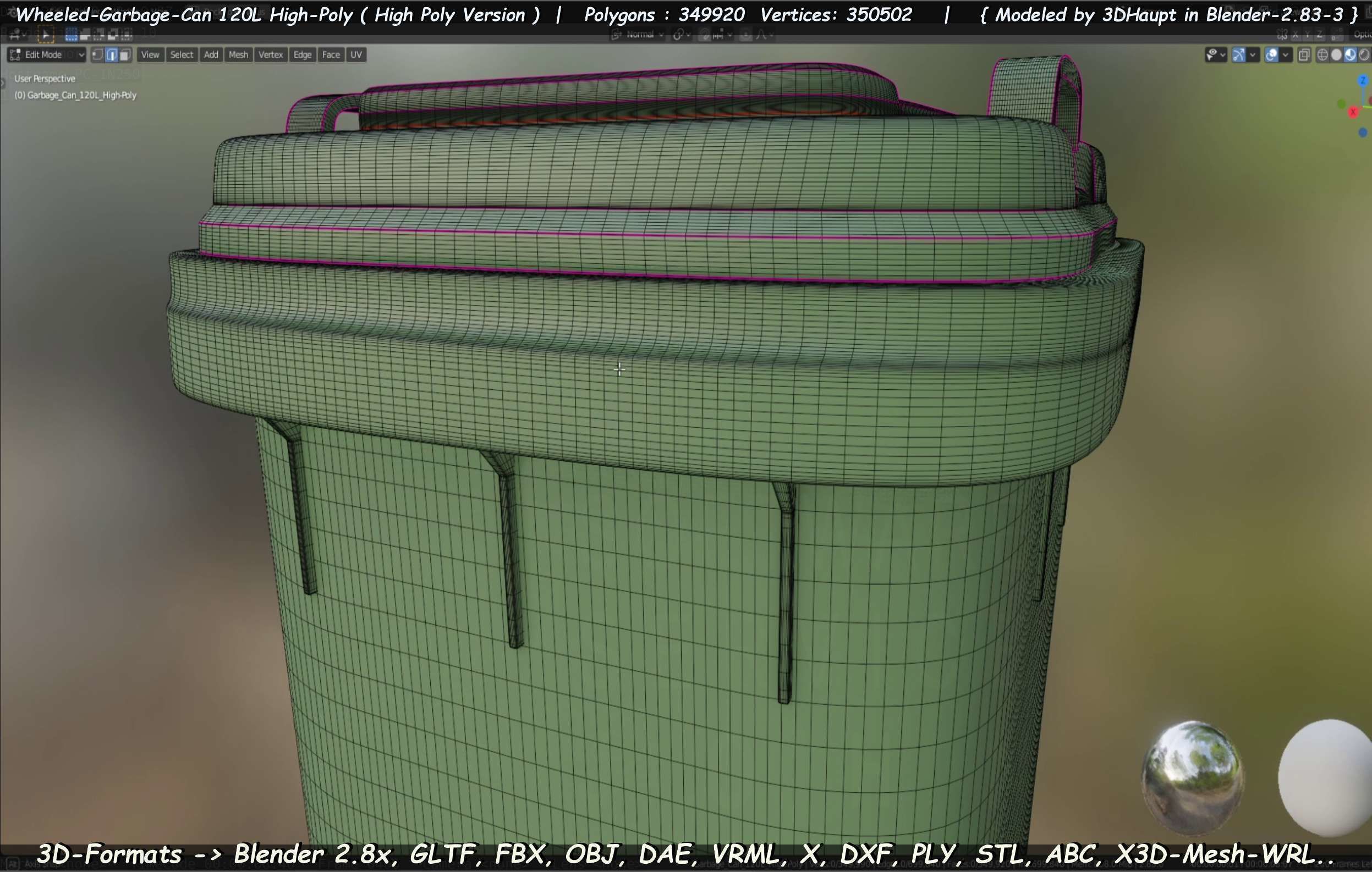 Wheeled-Garbage-Can 120L High-Poly 3D model_95