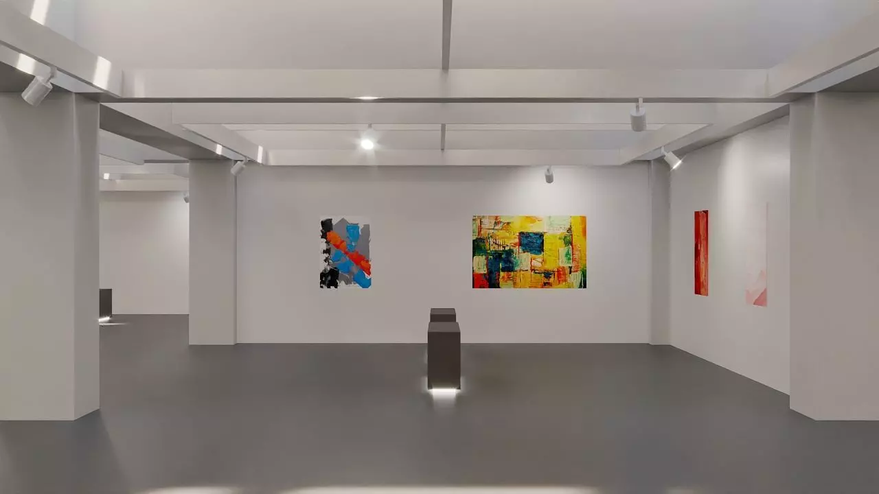 VR Art Gallery 2020 L Baked and Corona Max Scene Low-poly 3D model_0